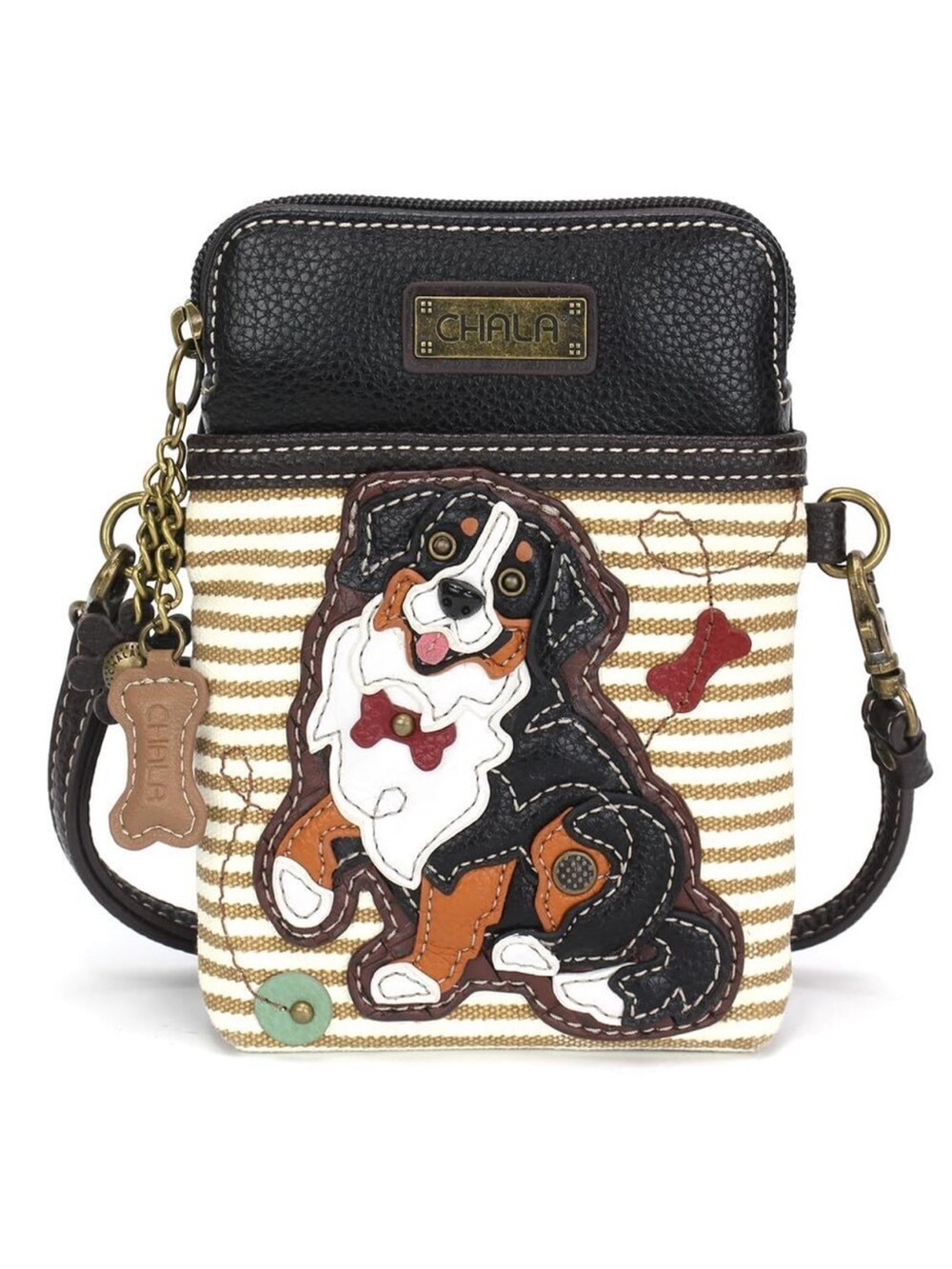 New Dog Collection Cell Phone Crossbody Purse- PU Leather/Canvas